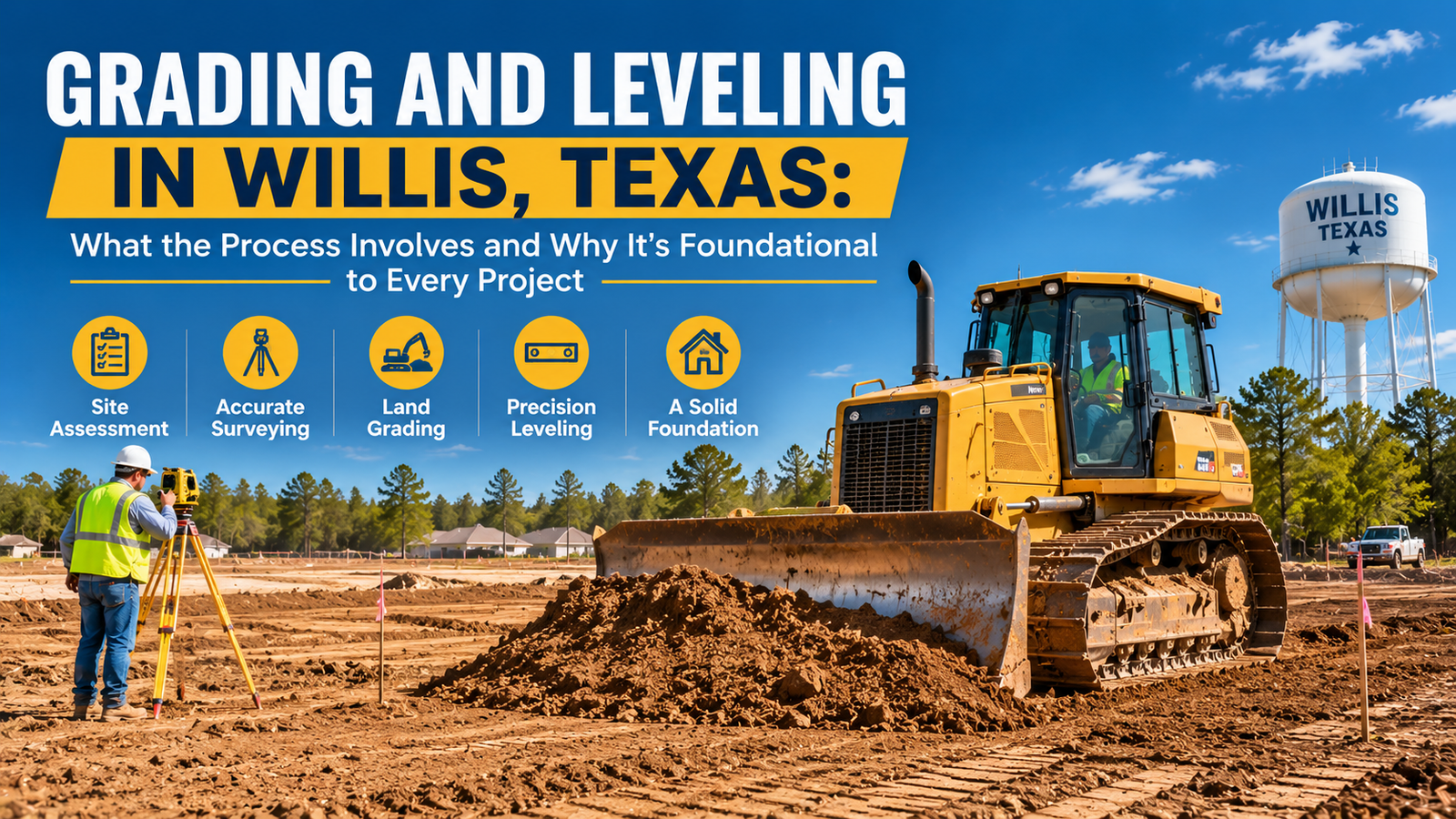 Grading and Leveling in Willis, Texas: What the Process Involves and Why It's Foundational to Every Project